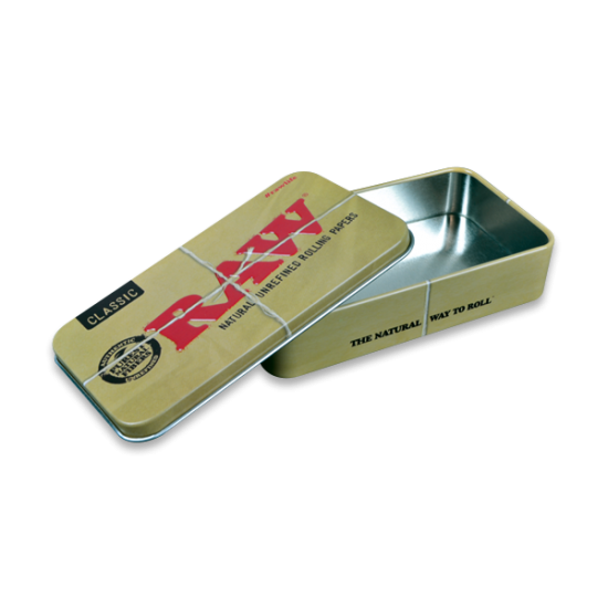 RAW | 2oz Tobacco Tin | BLACK or BROWN | 1 x Single. RAW | 2oz Tobacco Tin | BLACK or BROWN | 1 x Single.
