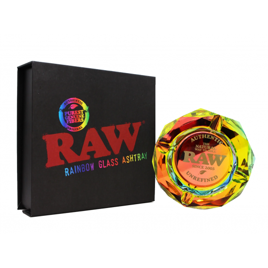 RAW | Glass Ash Tray | RAINBOW | 1 x Single | RAINBOW. RAW | Glass Ash Tray | RAINBOW | 1 x Single | RAINBOW.
