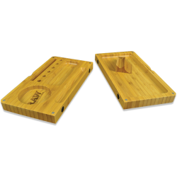 RAW Authentic Bamboo Wooden Back Flip Rolling Tray.